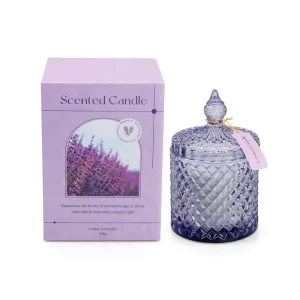 Romantic Valentine’s Day Cylindrical Carved Cup Soy Wax Candle Gift Box with Glass Jar and Fragrance