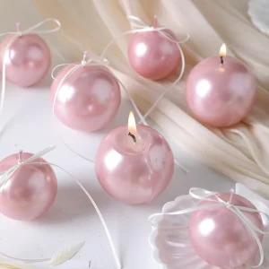Romantic Wedding Party Table Home Decor Gifts Smokeless Aromatherapy Candles Novelty Pearl Ball Soy Wax Scented Candles
