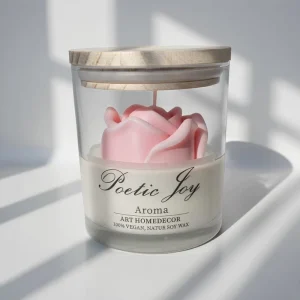 Rose Aromatherapy Candles Smokeless Soy Wax Scented Candles for Living Room Bathroom Home Decoration & Holiday Gift Supply
