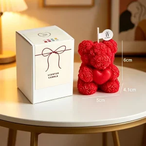 Rose Bear Scented Candle Romantic Aromatherapy Candle for Valentine Day Gift and Home Decor