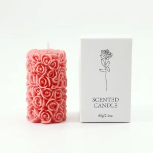 Rose Petal Scented Eco Friendly Long Lasting Candles with Handcrafted Engraving for Office Car Hotel Use