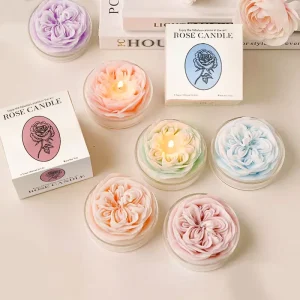 Rose Scented Soy Wax Candles Handmade Modern Rose Scented Candles Valentine’s Day Gifts Birthday Flowers