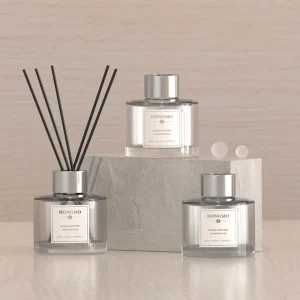 Round Glass Reed Diffuser Bottle 50ml 100ml 200ml in Black, White, Grey and Amber