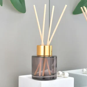 Round Glass Reed Diffuser Bottle with Aluminum Cover, 50ml 100ml