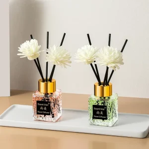 Scent Reed Diffuser Set with Essential Oil Paraben-Free Alcohol-Free 50ml Home Fragrance