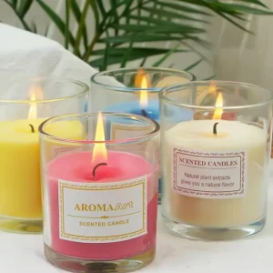 Scented Candle Stained Glass Scented Candle Home Smokeless Hand Gift for Bedroom Living Room