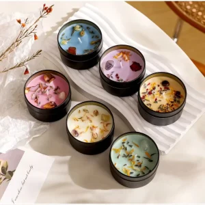 Scented Candles Crystal Scented Candles High-end Iron Cans Soy Wax Dried Floral Scented Candles Hand Held Gifts