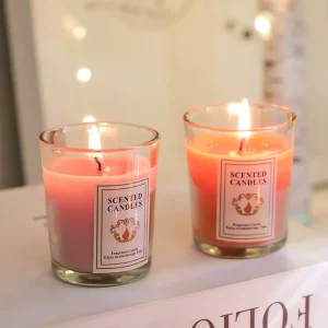 Scented Candles Household Soybean Wax Scented Glass Candlestick Gift Fragrance Essential Oil Ornament