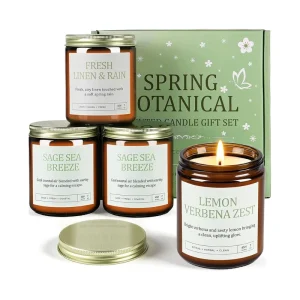 Scented Candles for Men, 4 Pack, Sandalwood and Cedar