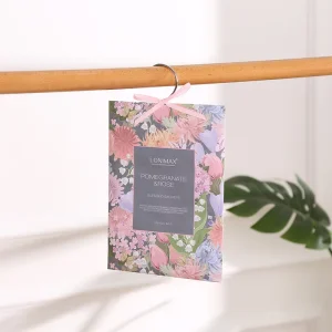Scented Rose Sachet with Paper & Metal Hanger and Ribbon Eco Friendly Car Freshener for Home Bedroom Use