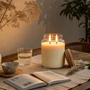 Scented Soy Wax Two-core Large-capacity Smokeless Glass Jar Candle Holiday Home Decoration Semi-manual Semi-mechanical