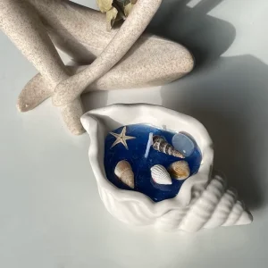 Sea Theme Jelly Gel Wax Seashell Scented Candles Ocean Style Starry Quicksand Conch Shell Candle for Indoor Decoration