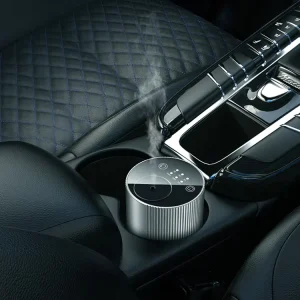 Silver Aluminum Mini Essential Oil Diffuser with Battery and Timing Function for Home and Car