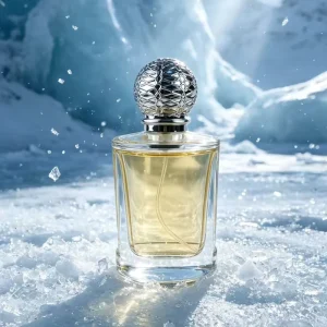 Silver Hollow Rhombus Sphere Metal Cap Empty Fragrance Vial Custom Logo Embossed Empty Clear Glass Perfume Bottle