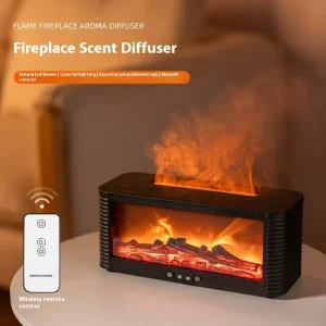 Simulated Bonfire Flame Ultrasonic Humidifier 250ml Fireplace Essential Oil Aroma Diffuser with Timer