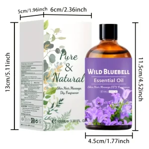 Skin Softening Brightening Cold Pressed Bluebell Essential Oil 100% Organic Plant Eco Friendly 100ml Multi use All Skin Types