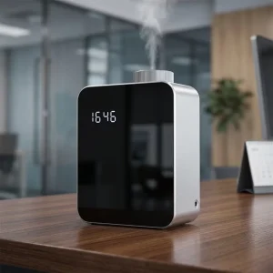 Smart App Controlled Commercial Hotel Home Office Waterless Essential Oil Tabletop Aroma Diffuser Metal Construction Two Fluid