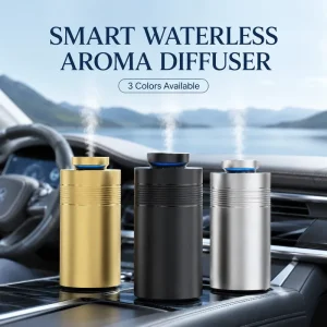 Smart Home & Car Aroma Diffuser Luxury Metal Portable Electric Waterless Fragrance Therapy with 1 Year Warranty
