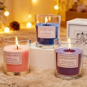 Smokeless Scented Glass Candles European style Essential Oil Fragrance Candles for Candlelight Dinner