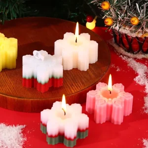 Snowflake shaped Soybean Blended Wax Handmade Semi manual Candle Home Decor Creative Christmas Gift Souvenir