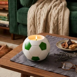 Soccer Ball Scented Candle Football Shaped Soy Wax Candle Aromatherapy Home Decor Gift for Sports Fans