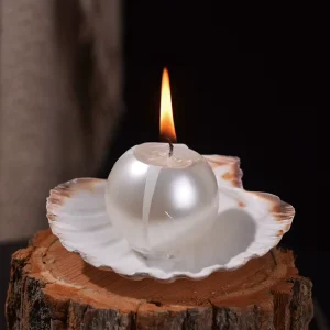 Sophisticated Glossy Pearl Seashell Scented Candles Unique Sea Shell Tray Exquisite Wax Art Novelty Easter Home Decoration