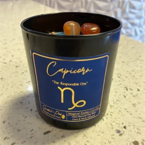 Soy Wax 8% Essential Oils Manifestation Zodiac Candles with Crystals Custom Logo Scented Candles