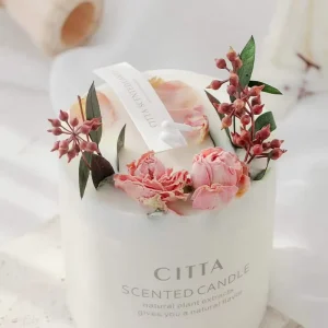 Soy Wax Custom Fragrance Private Label Aroma Therapy Dry Flower Wedding Favors Gifts Guest Scented Candles