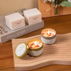 Soy Wax Handmade Aromatherapy Candle Jars with Lid Bulk Round Containers for Diwali and Bars Occasions