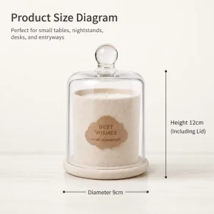 Soy Wax Scented Candle Gift Set 160g Handmade Home Fragrance Glass Dome Cover With Green Coaster For Home Decor Gift