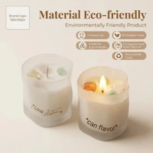 Spot Colored Glass Cups Crystal Stones Export grade Soybean Wax Scented Candles Gift Sets Crystal Stone Scented Candles