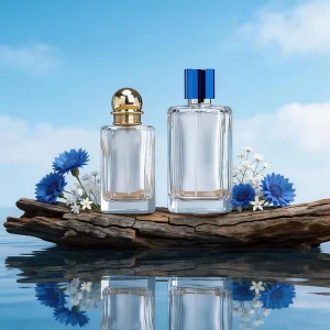 Spray Matte Square Flat Empty 30ml 50ml 100ml Glass Perfume Bottles with Plastic Caps Customized Refillable Screen Printing
