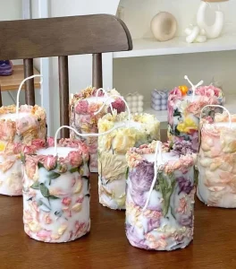 Spring Atmosphere Aromatherapy Candle Luxury Soy Candle Handmade Dried Fower Scented Candle Gift Set