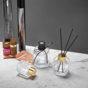Square Clear Glass Aromatherapy Reed Diffuser Bottles for Home Decor