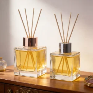 Square Clear Glass Reed Diffuser Bottle 50ml 100ml