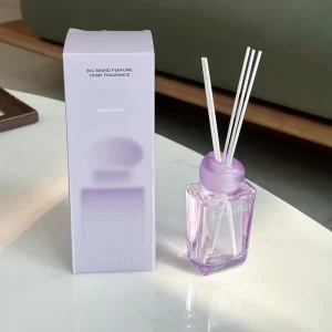 Square Colored Glass Fire-Free Aromatherapy Essential Oil Reed Diffuser Gift Box Set