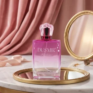 Square Glass Women Perfume 100ml Diamond Crystal Cap Romantic Pink Floral Long Lasting Fragrance Spray for Ladies Dating