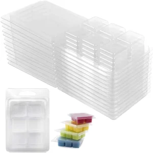 Square Wax Melts Clam Shell Transparent 6 Cavity Wax Melt Clamshell Packaging