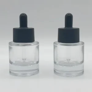Stock 30ml 40ml 50ml Flat Shoulder Glass Dropper Bottle Essential Oil Serum Liquid Cosmetic Refill Empty Bottles