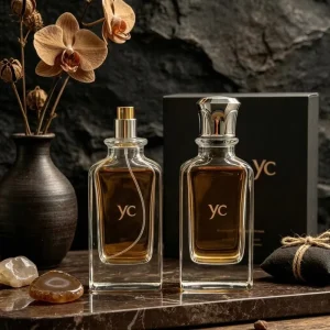Stylish Square Glass Perfume Bottle 50ml 100ml with Lid and Spray Pump Glass Spray Bottle Customizable Logo