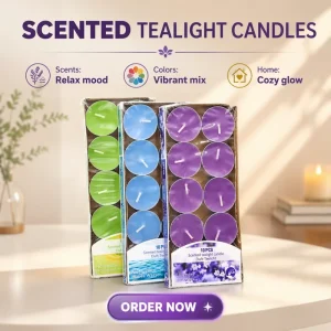 Tealight Candle Manufacture Palm Wax Tea Candle Light Color Scented Candle Set For Wedding Thanksgiving