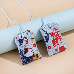Thailand Embroidered OMaMori Amulet Good Luck Hanging Sachet Lucky Amulet Charms Blessing Bag Pendant for Career