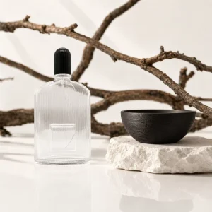 The New High end Printed Chunky Heel Perfume Bottle with Lid a Luxurious Classic Upright Grainy Empty Glass Perfume Bottle