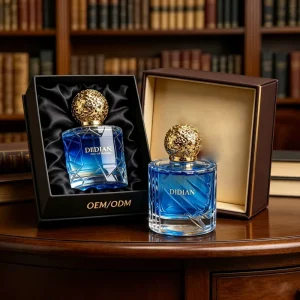 Top Selling Round Unique Faceted Glass Perfume Bottle Premium Fragrance Container with Opulent Gold Cap