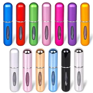 Travel Ready Mini 5ml 8ml 10ml Round Perfume Spray Bottle with Aluminum Pump Secure for Personal Care Screen Printable Surface
