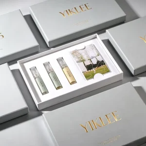 Travel Size 3-Bottle 5ml Perfume Box Lid-Base Rigid Paper Boxes Packaging with Brochure Perfume Tester Gift Box Discovery Set