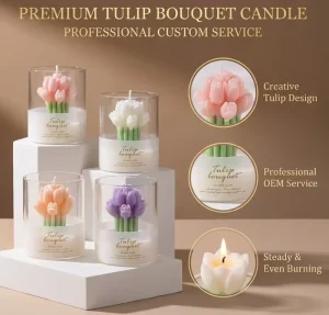 Tulip Handheld Flower-Shaped Scented Candle Cup