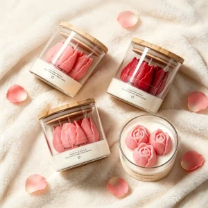 Tulip-Shaped Handmade Soy Wax Scented Aromatherapy Candle in Glass Jar