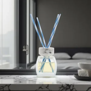 Type-C Customized Home Fragrance Flat Gold Silver Foil Glass Bottle Scented Reed Diffuser