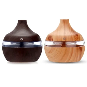 USB Essential Oil Aromatherapy Air Diffuser Electric Aroma Diffuser 300ml Wood Ultrasonic Humidifier LED Lights Home Office